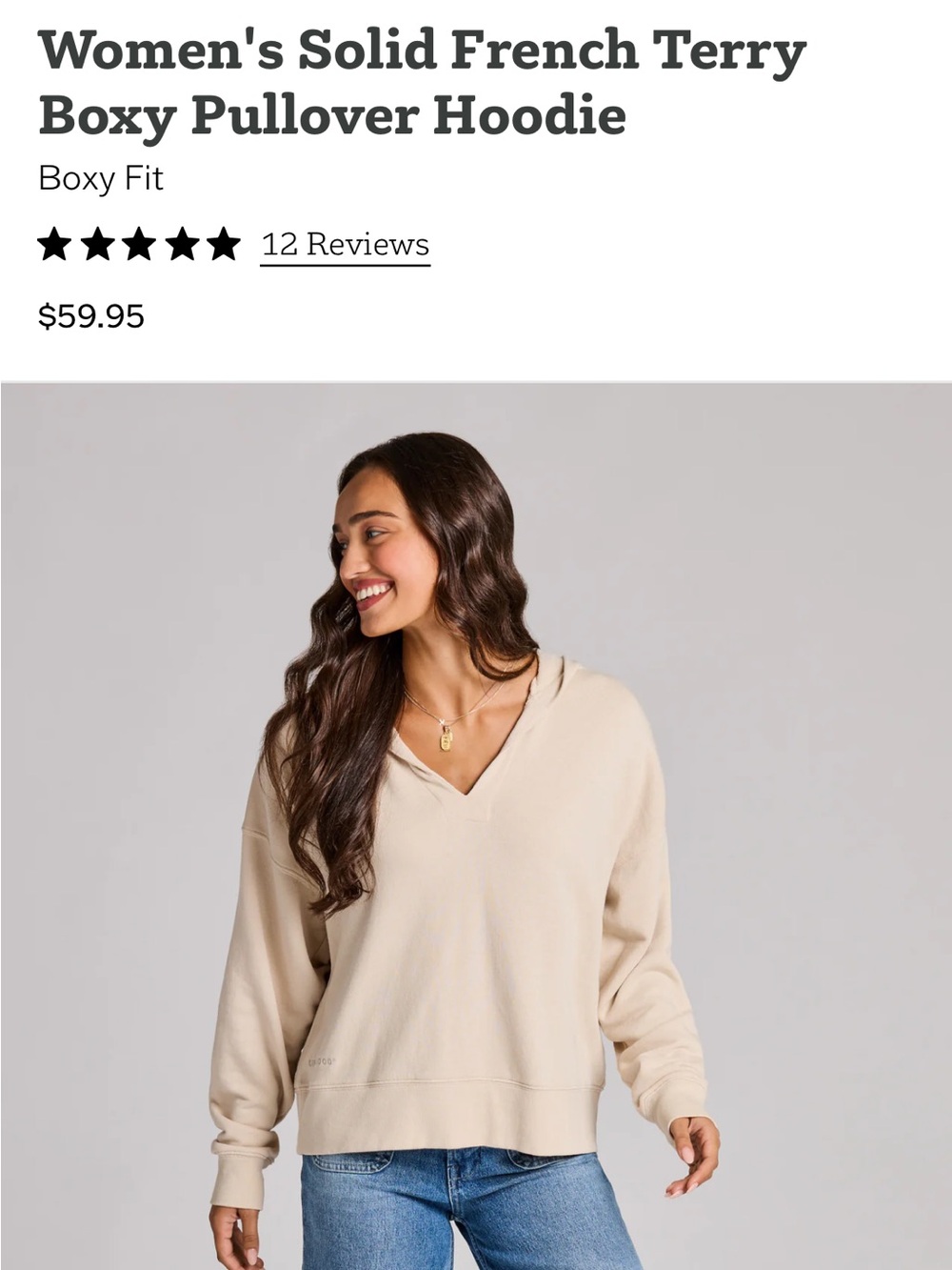 Life Is Good French Terry boxy pullover XS BNWT!